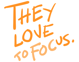 They love to focus-text i orange color